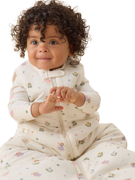 MORI Baby Fairy Garden Ribbed Front Opening Sleeping Bag, 2.5 Tog, Multi - view 2, Multi