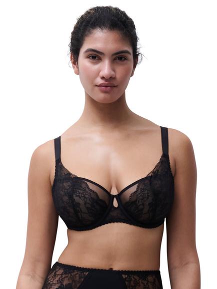 Chantelle Kiss Lace Half-Cup Bra, Black, Black