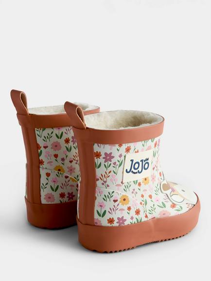 JoJo Maman Bébé Kids' Deer Ankle Wellington Boots, Light Pink - view 2, Light Pink