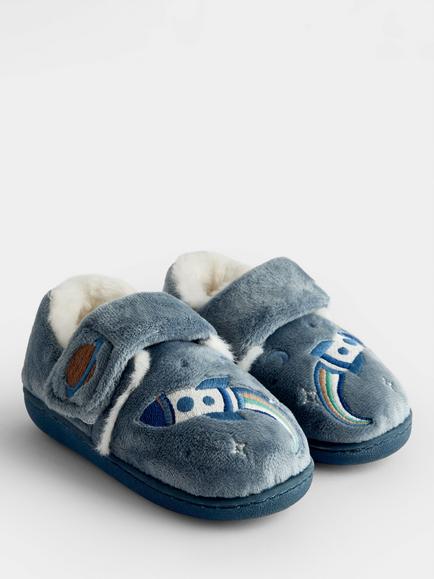 JoJo Maman Bébé Kids' Rocket Slippers, Natural, Natural