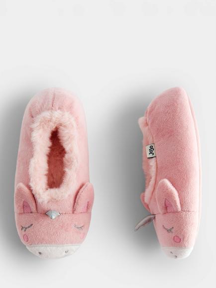 JoJo Maman Bébé Kids' Unicorn Slippers, Lilac - view 2, Lilac