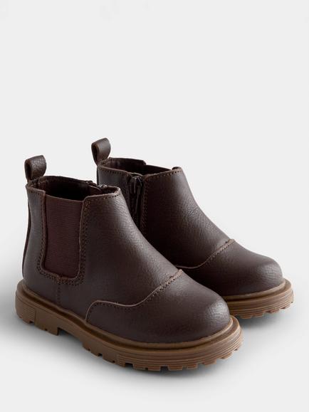 JoJo Maman Bébé Kids' Leather Chelsea Boots, Dark Brown, Dark Brown