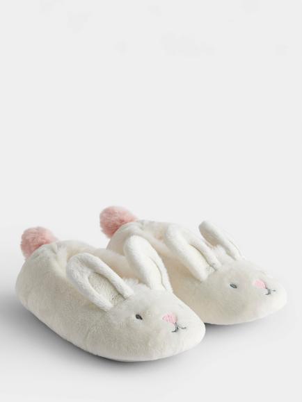 JoJo Maman Bébé Kids' Bunny Slippers, Natural, Natural