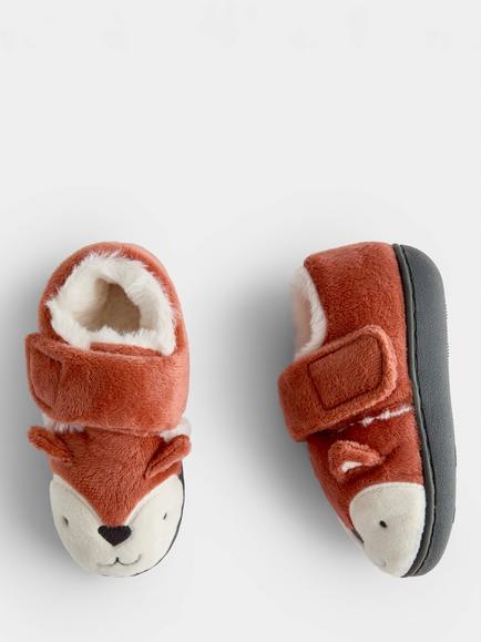 JoJo Maman Bébé Baby Fox Slippers, Mid Orange - view 2, Mid Orange