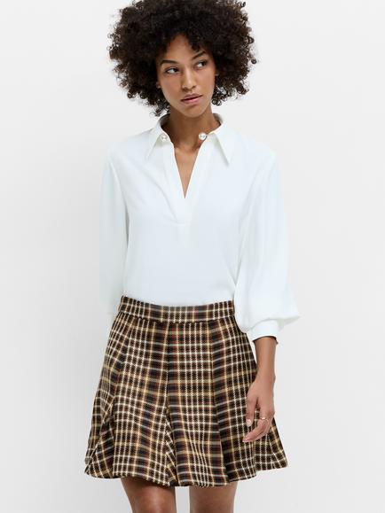 French Connection Arezzo Pearl Trim Shirt, Winter White, Winter White
