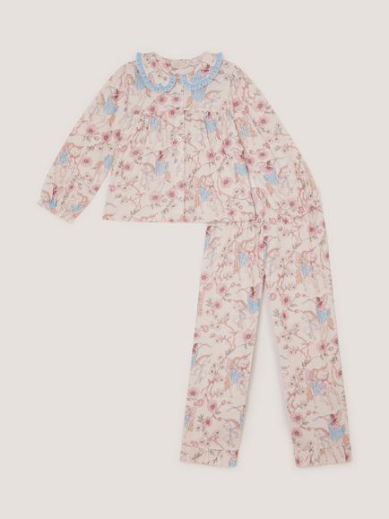 Monsoon Kids' Long Sleeve Fair Print Pyjama Set, Pink - view 2, Pink