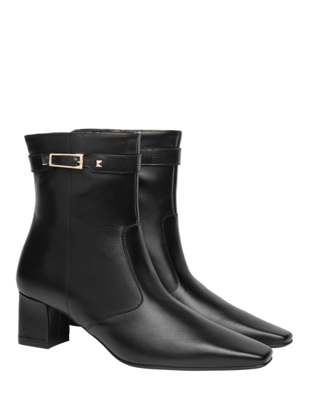 NeroGiardini Anfo Leather Block Heel Ankle Boots, Black - view 2, Black