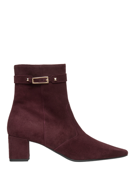 NeroGiardini Anfo Suede Block Heel Ankle Boots, Burgundy