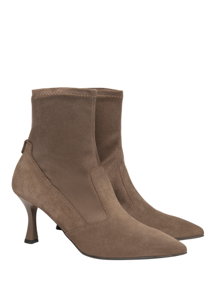 NeroGiardini Avigliana Suede Mid Heel Ankle Boots, Brown - view 2, Brown