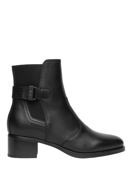 NeroGiardini Bedollo Leather Block Heel Ankle Boots, Black