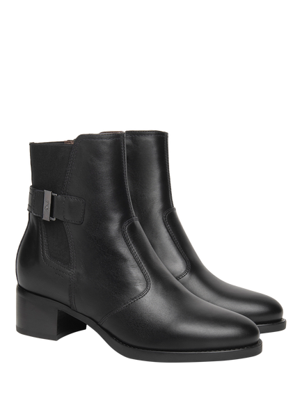 NeroGiardini Bedollo Leather Block Heel Ankle Boots - view 2, Black