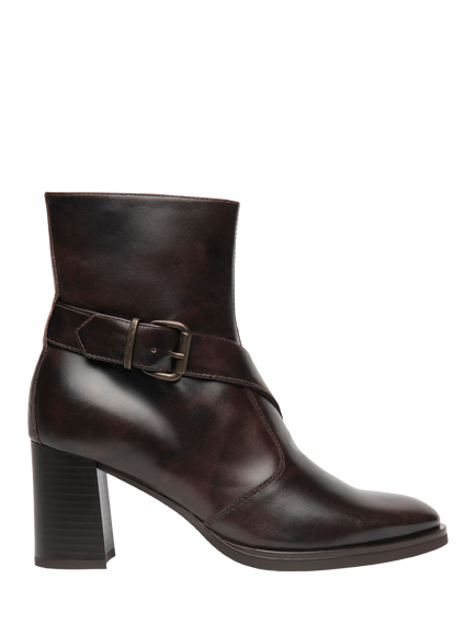NeroGiardini Breme Leather Block Heel Ankle Boots, Chocolate Brown, Chocolate Brown