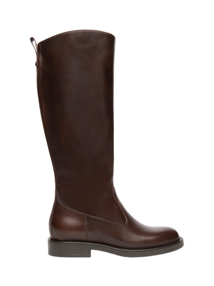 NeroGiardini Clivio Leather Knee High Riding Boots, Black, Brown