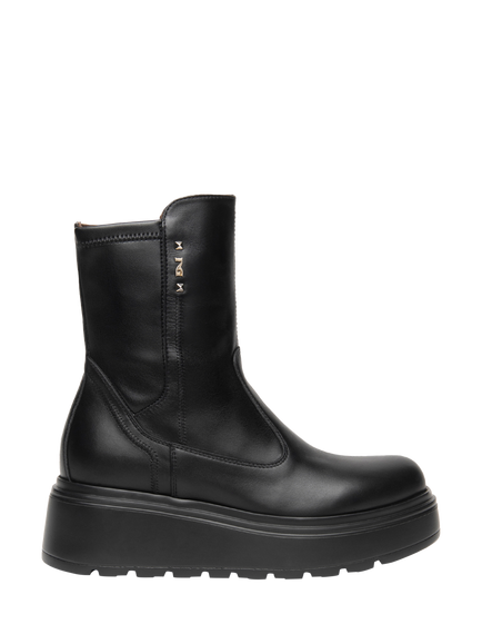 NeroGiardini Gissi Leather Chunky Sole Ankle Boots, Black, Black