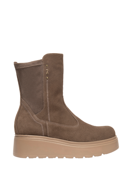 NeroGiardini Gissi Suede Chunky Sole Ankle Boots, Chocolate Brown, Chestnut Brown