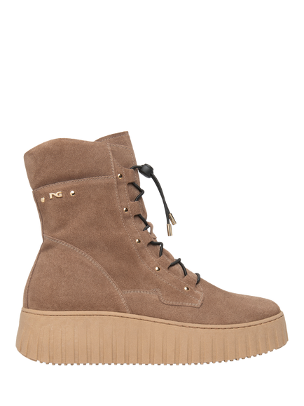 NeroGiardini Montesilvano Suede Chunky Speed Lace Ankle Boots, Chestnut Brown