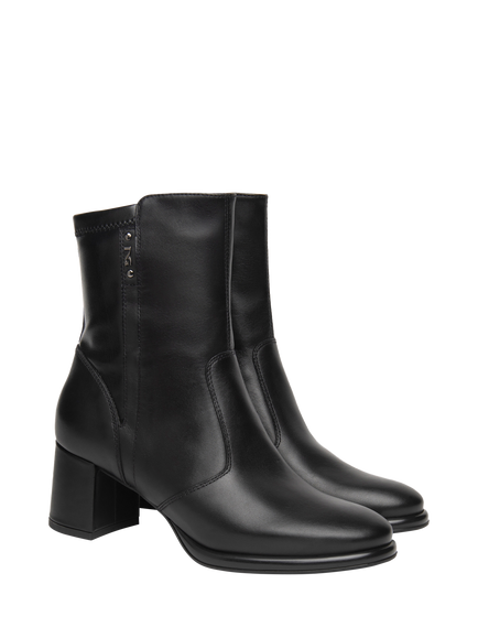 NeroGiardini Ranzo Leather Block Heel Ankle Boots, Black - view 2, Black
