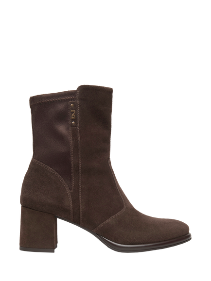 NeroGiardini Ranzo Suede Block Heel Ankle Boots, Chocolate Brown, Chocolate Brown