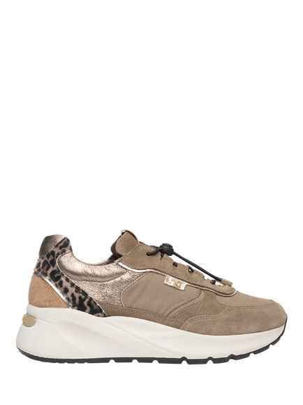 NeroGiardini Dubino Suede Speed Lace Up Trainers, Taupe