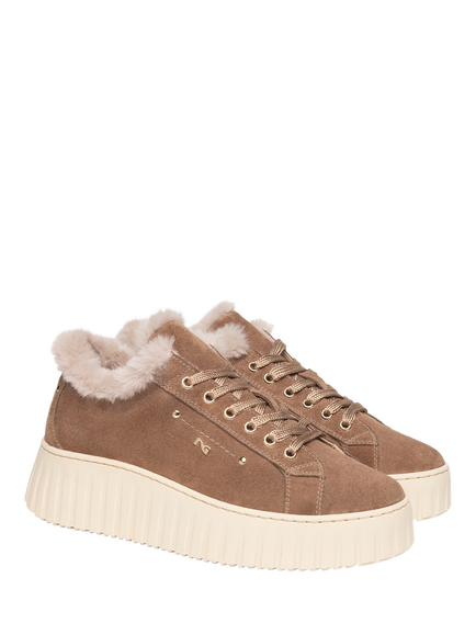 NeroGiardini Madone Suede Chunky Trainers, Chestnut - view 2, Chestnut