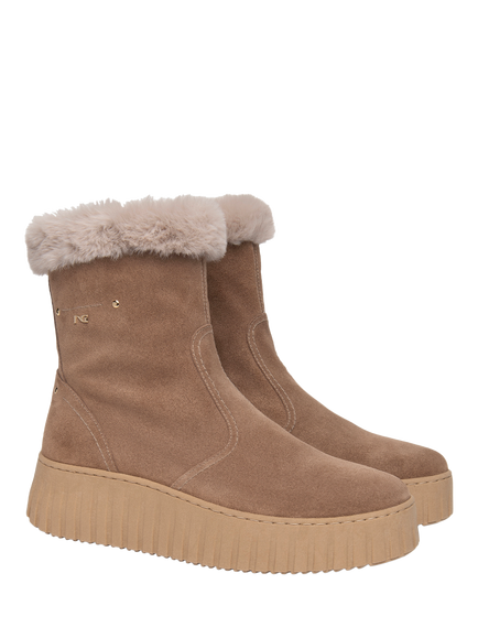 NeroGiardini Mirandola Suede Chunky Ankle Boots, Chestnut - view 2, Chestnut