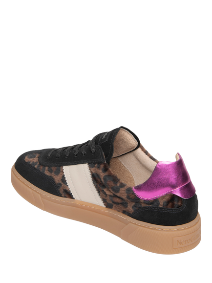 NeroGiardini Mompeo Suede Lace Up Trainers - view 2, Black