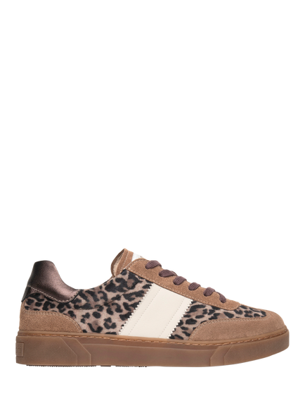 NeroGiardini Mompeo Suede Lace Up Trainers, Brown/Multi, Brown/Multi