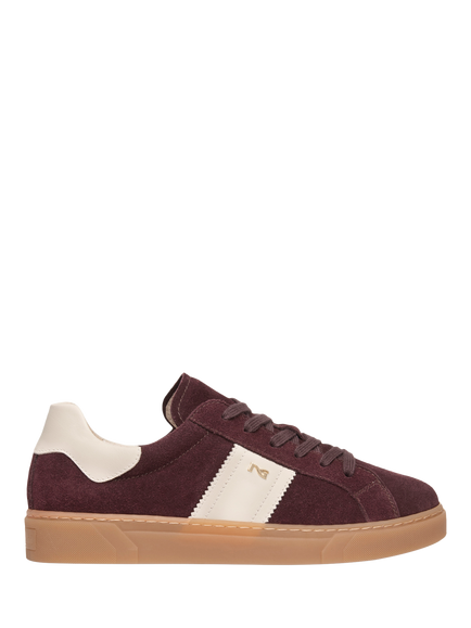 NeroGiardini Mompeo Suede Lace Up Trainers, Burgundy