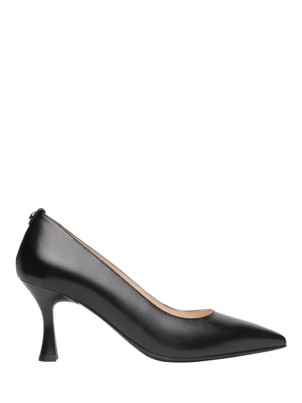 NeroGiardini Aquileia Leather Mid Heel Court Shoes, Black, Black
