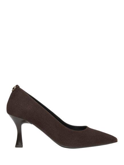 NeroGiardini Aquileia Suede Mid Heel Court Shoes, Chocolate Brown, Chocolate Brown