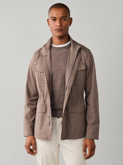 Hackett London Cotton Blend Field Jacket, Putty Beige, Putty Beige
