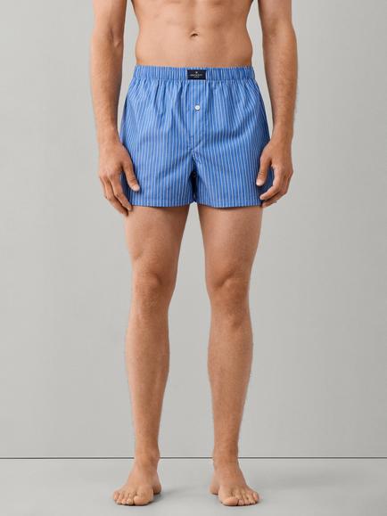 Hackett London Cotton Boxer Shorts, Soho Blue - view 2, Soho Blue