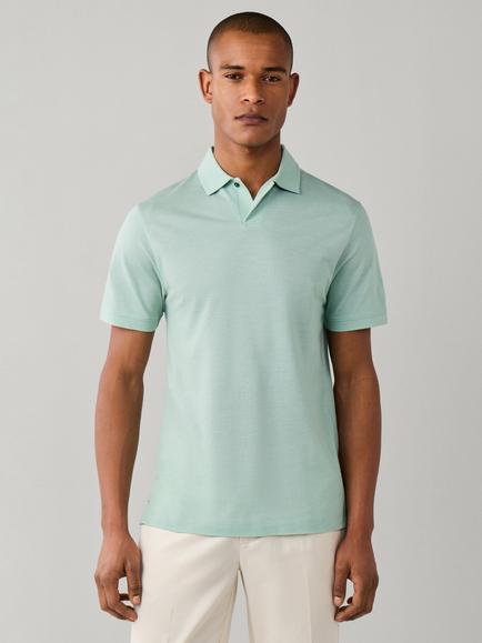 Hackett London Classic Fit Short Sleeve Travel Polo Top, Spring Green, Spring Green