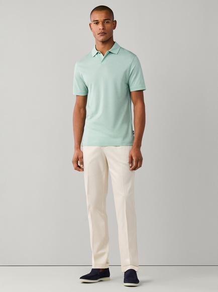 Hackett London Classic Fit Short Sleeve Travel Polo Top, Spring Green - view 2, Spring Green