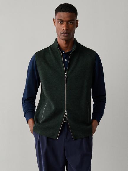 Hackett London Milano Merino Wool Gilet, Hunter Green