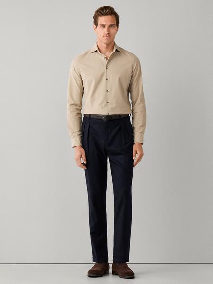 Hackett London Tailored Fit Babycord Cotton Shirt, Natural Beige - view 2, Natural Beige