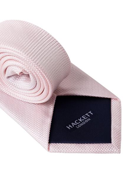 Hackett London Silk Textured Tie - view 2, Powder Pink