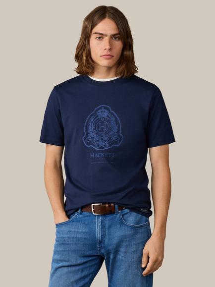 Hackett London Heritage Cotton Classic Fit Branded Shield Graphic T-Shirt, Old Navy