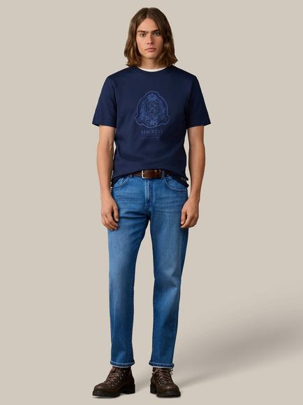 Hackett London Heritage Cotton Classic Fit Branded Shield Graphic T-Shirt - view 2, Old Navy