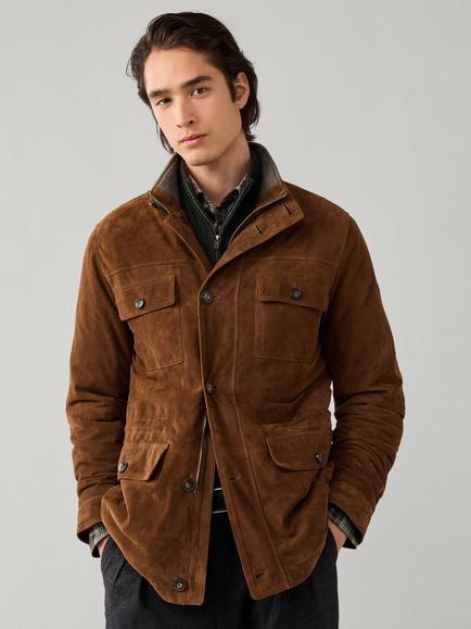 Hackett London Suede Four Pocket Jacket, Nut Brown, Nut Brown