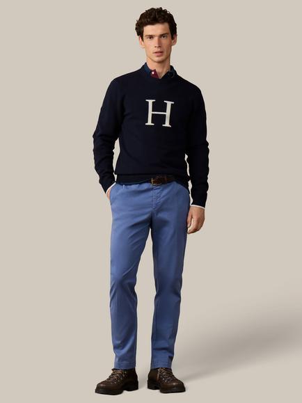 Hackett London Heritage Merino Wool H Knit Crew Neck Jumper, Old Navy - view 2, Old Navy