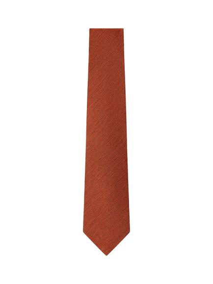 Hackett London Wool Silk Blend Tie, Spice Orange