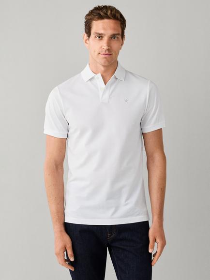 Hackett London Slim Fit Cotton Piqué Polo Shirt, Optic White
