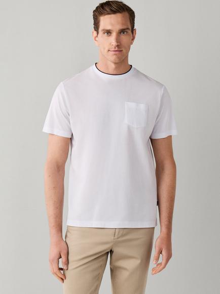 Hackett London Piqué Cotton T-Shirt, Optic White