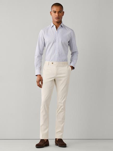 Hackett London Cotton Tailored Fit Tri Colour Stripe Shirt, Blue - view 2, Blue