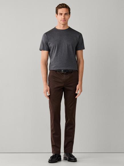 Hackett London Slim Fit Kensington Cotton Blend Chinos - view 2, Ebony Brown