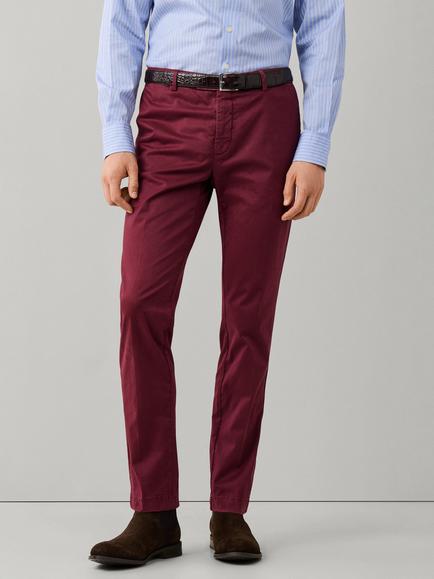 Hackett London Slim Fit Kensington Cotton Blend Chinos, Oxblood Red