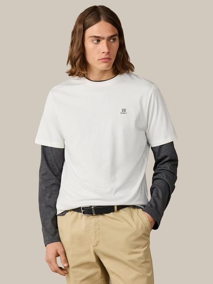 Hackett London Heritage Cotton Classic Fit H Logo T-Shirt, Off White