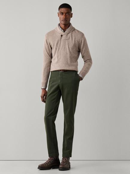 Hackett London Shawl Collar Merino Wool Blend Jumper, - view 2, Tetley Beige