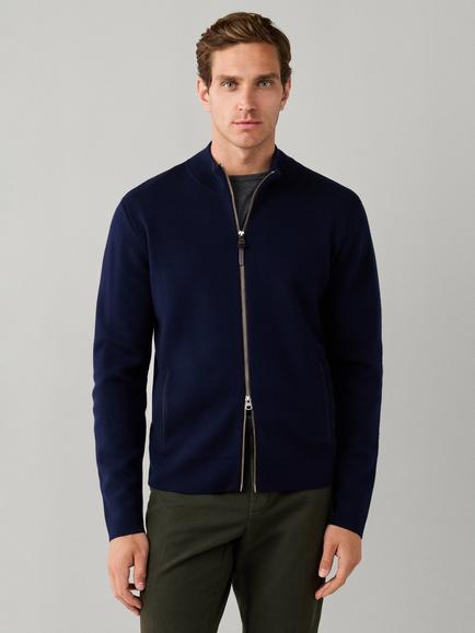 Hackett London Milano Zip Front Merino Wool Jumper, Old Navy